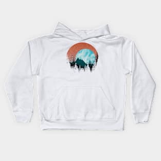 Cold Sunrise Over The Forest Kids Hoodie